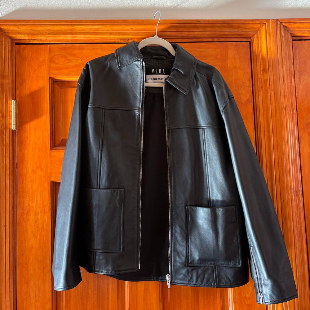 Reformation x Veda Bennett Oversized Leather Bomber